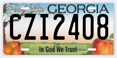 GA license plate CZI2408