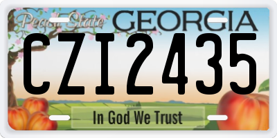 GA license plate CZI2435