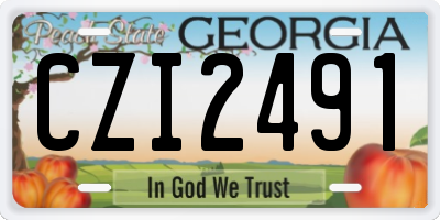 GA license plate CZI2491