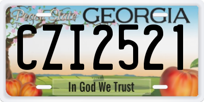 GA license plate CZI2521