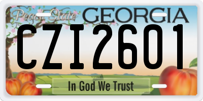 GA license plate CZI2601