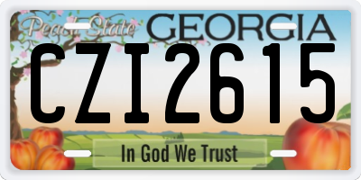 GA license plate CZI2615