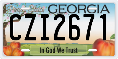 GA license plate CZI2671