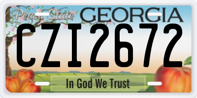 GA license plate CZI2672