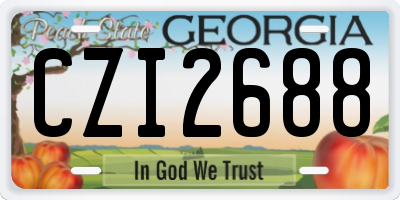GA license plate CZI2688