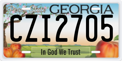 GA license plate CZI2705