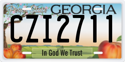 GA license plate CZI2711