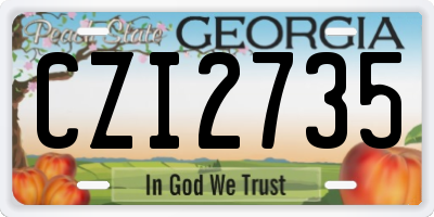 GA license plate CZI2735