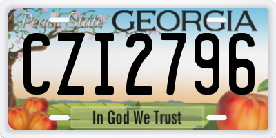 GA license plate CZI2796