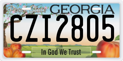 GA license plate CZI2805