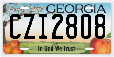 GA license plate CZI2808