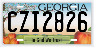 GA license plate CZI2826
