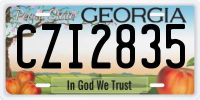 GA license plate CZI2835