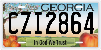 GA license plate CZI2864