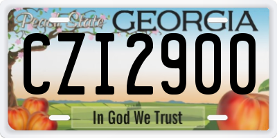 GA license plate CZI2900
