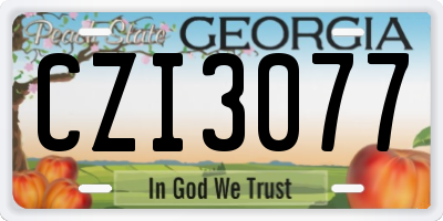 GA license plate CZI3077