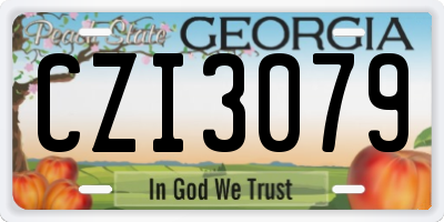 GA license plate CZI3079