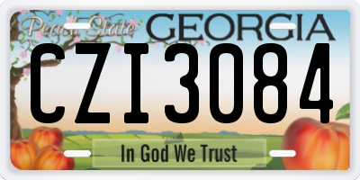 GA license plate CZI3084