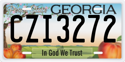 GA license plate CZI3272