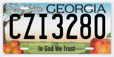 GA license plate CZI3280