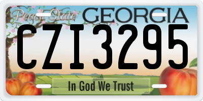 GA license plate CZI3295