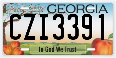 GA license plate CZI3391