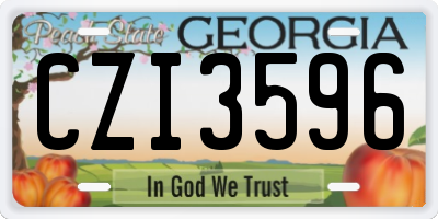 GA license plate CZI3596