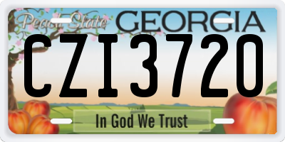 GA license plate CZI3720