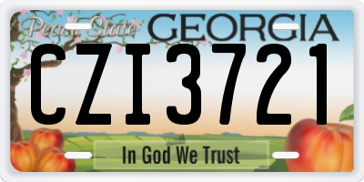 GA license plate CZI3721