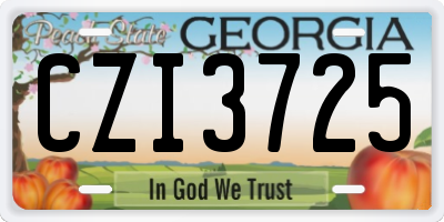 GA license plate CZI3725