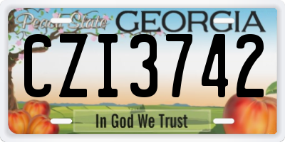 GA license plate CZI3742