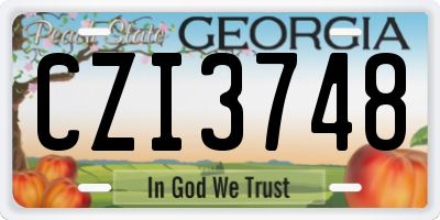GA license plate CZI3748
