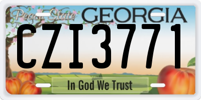 GA license plate CZI3771