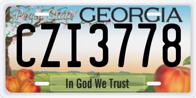 GA license plate CZI3778