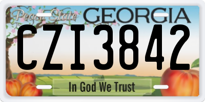 GA license plate CZI3842