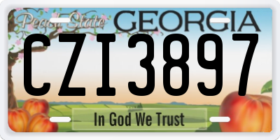 GA license plate CZI3897