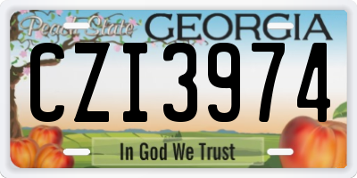 GA license plate CZI3974