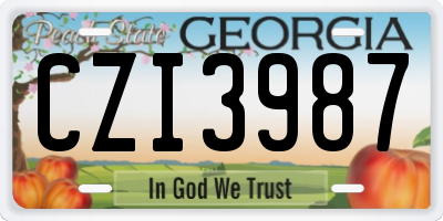 GA license plate CZI3987