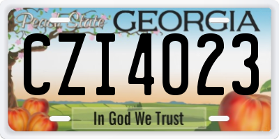 GA license plate CZI4023