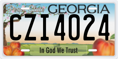 GA license plate CZI4024