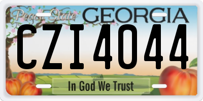 GA license plate CZI4044