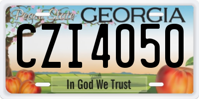 GA license plate CZI4050