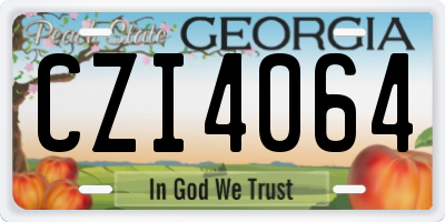 GA license plate CZI4064