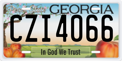 GA license plate CZI4066