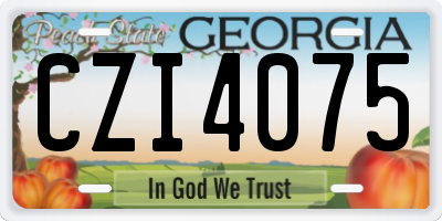 GA license plate CZI4075