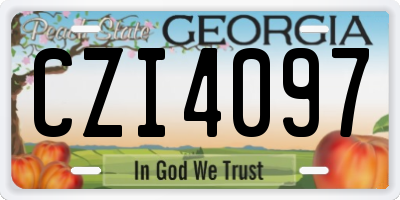 GA license plate CZI4097