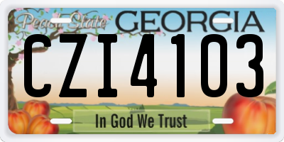 GA license plate CZI4103