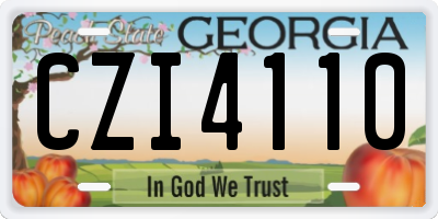 GA license plate CZI4110