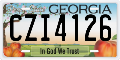GA license plate CZI4126