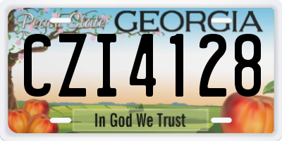 GA license plate CZI4128